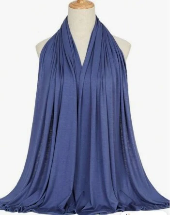 Blue Large Super Soft Jersey Hijab Scarf - Image 4
