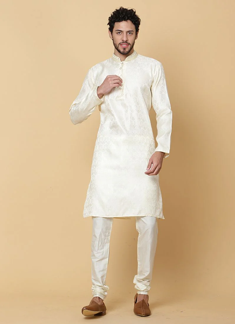 Cream Polyester Button Pajama Set - Image 3