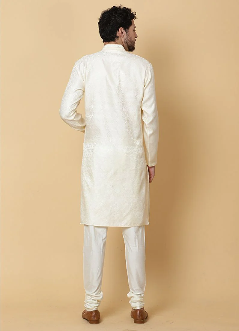 Cream Polyester Button Pajama Set - Image 4