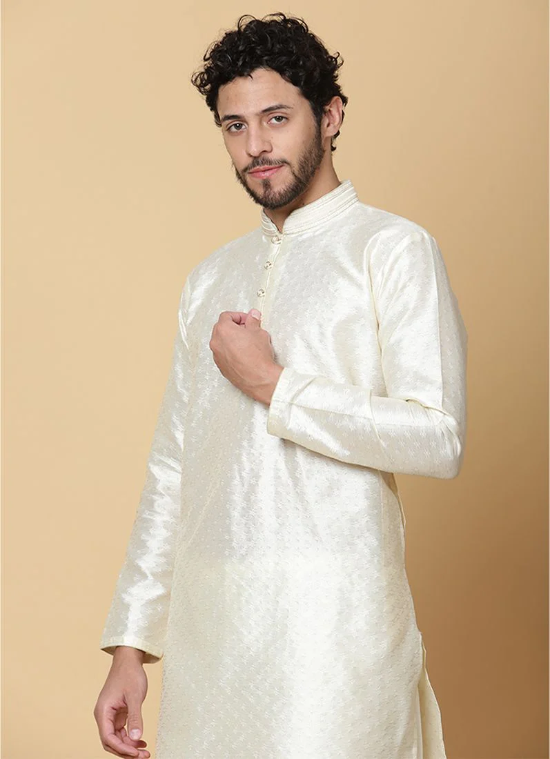 Cream Polyester Button Pajama Set - Image 5