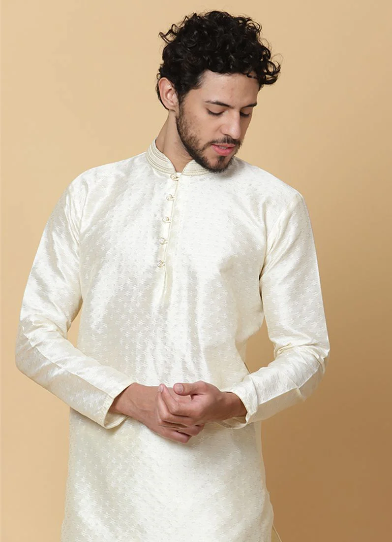 Cream Polyester Button Pajama Set - Image 6