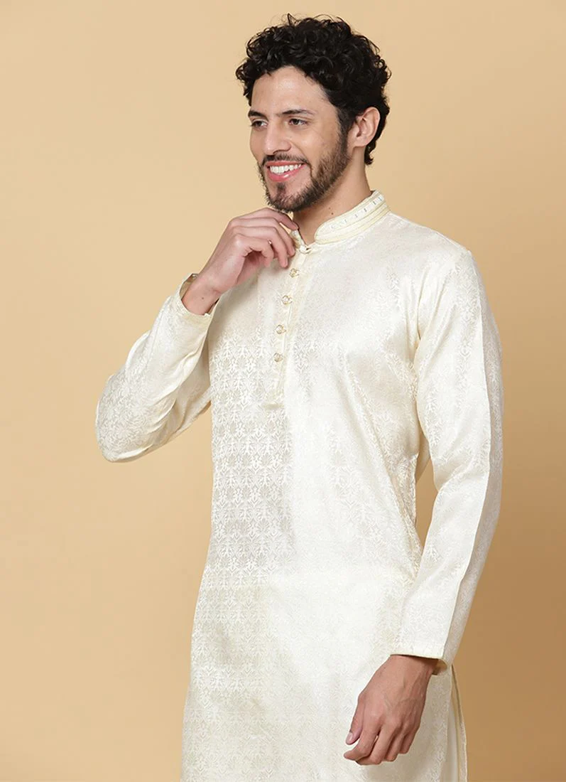 Cream Polyester Button Pajama Set - Image 7