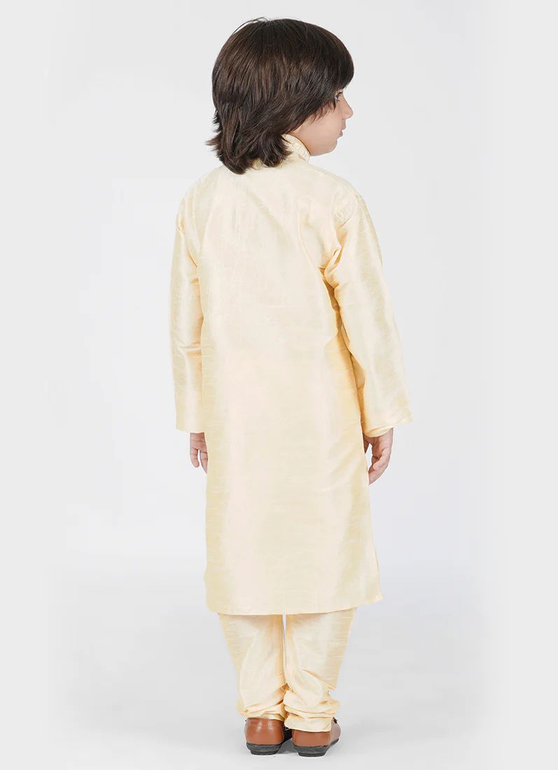 Cream Silk Kurta With Churidaar - Image 4