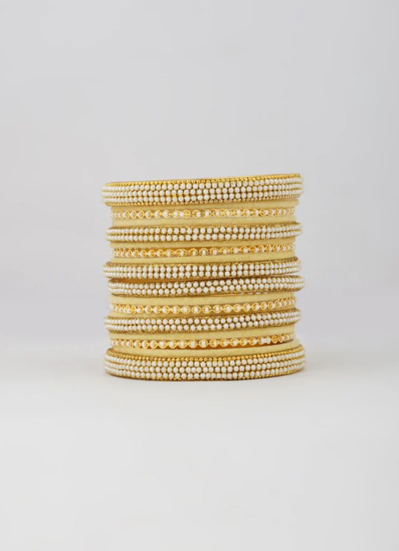 Cream Velvet Bangle Set - Image 4
