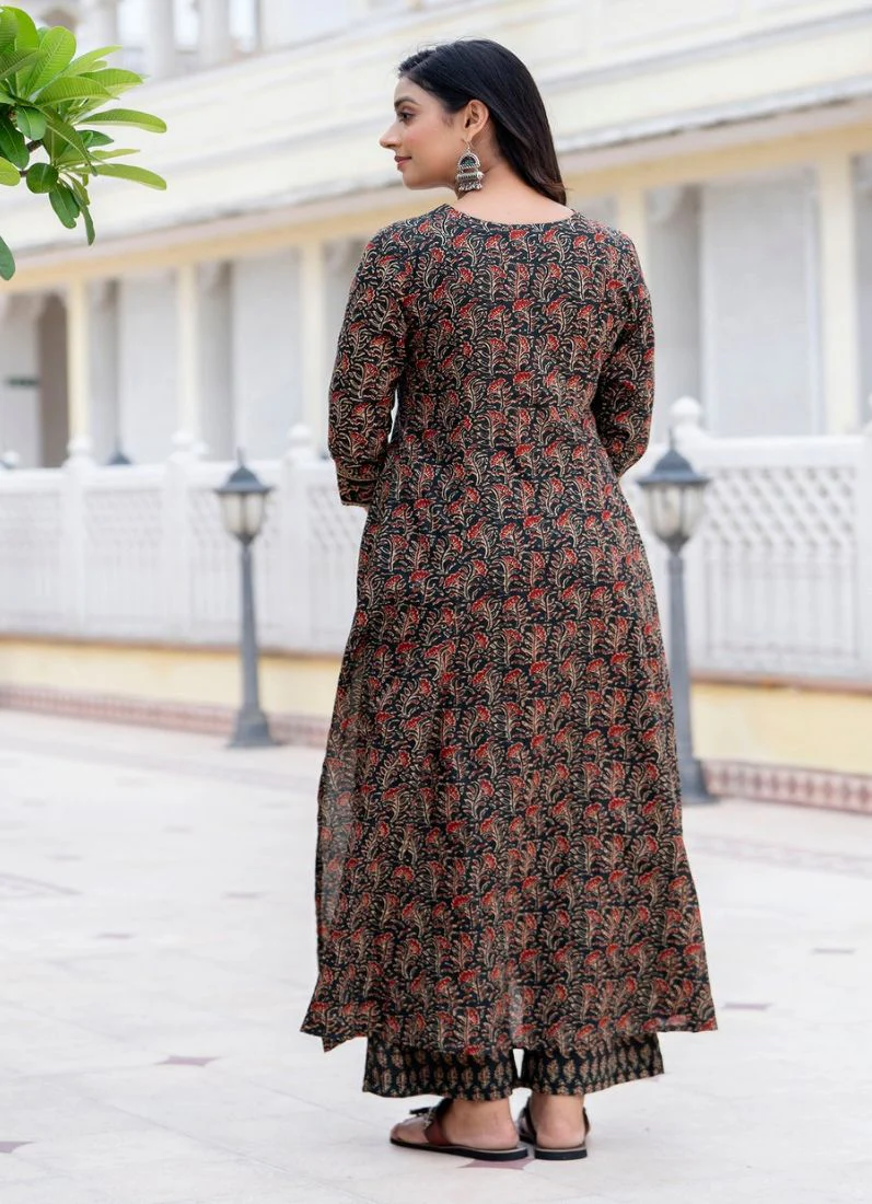 Dark Green Cotton Naira Cut Suit Set - Image 2