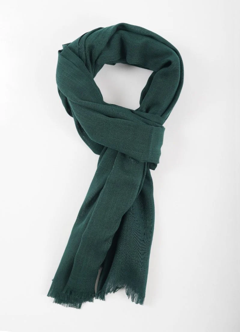 Dark Green Cotton Soft scarf - Image 2