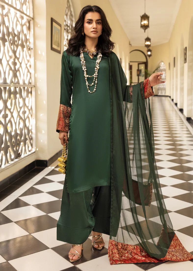 Dark Green Farshi Salwar Suit Set - Image 3