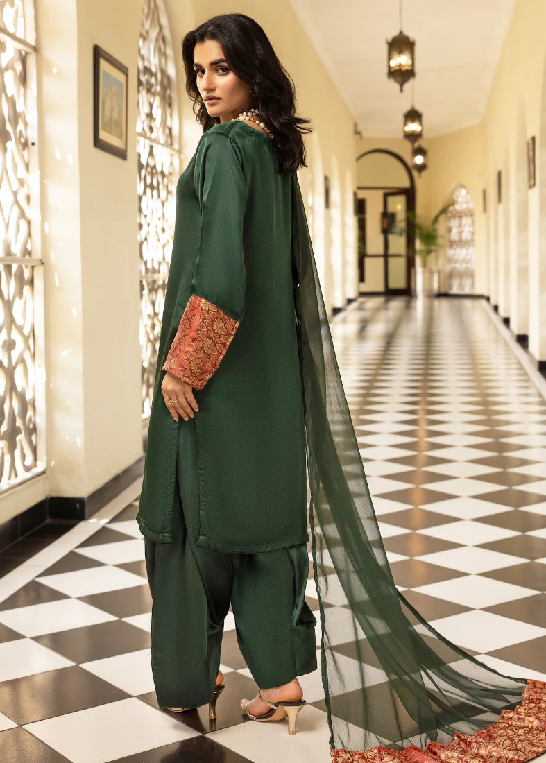 Dark Green Farshi Salwar Suit Set - Image 4