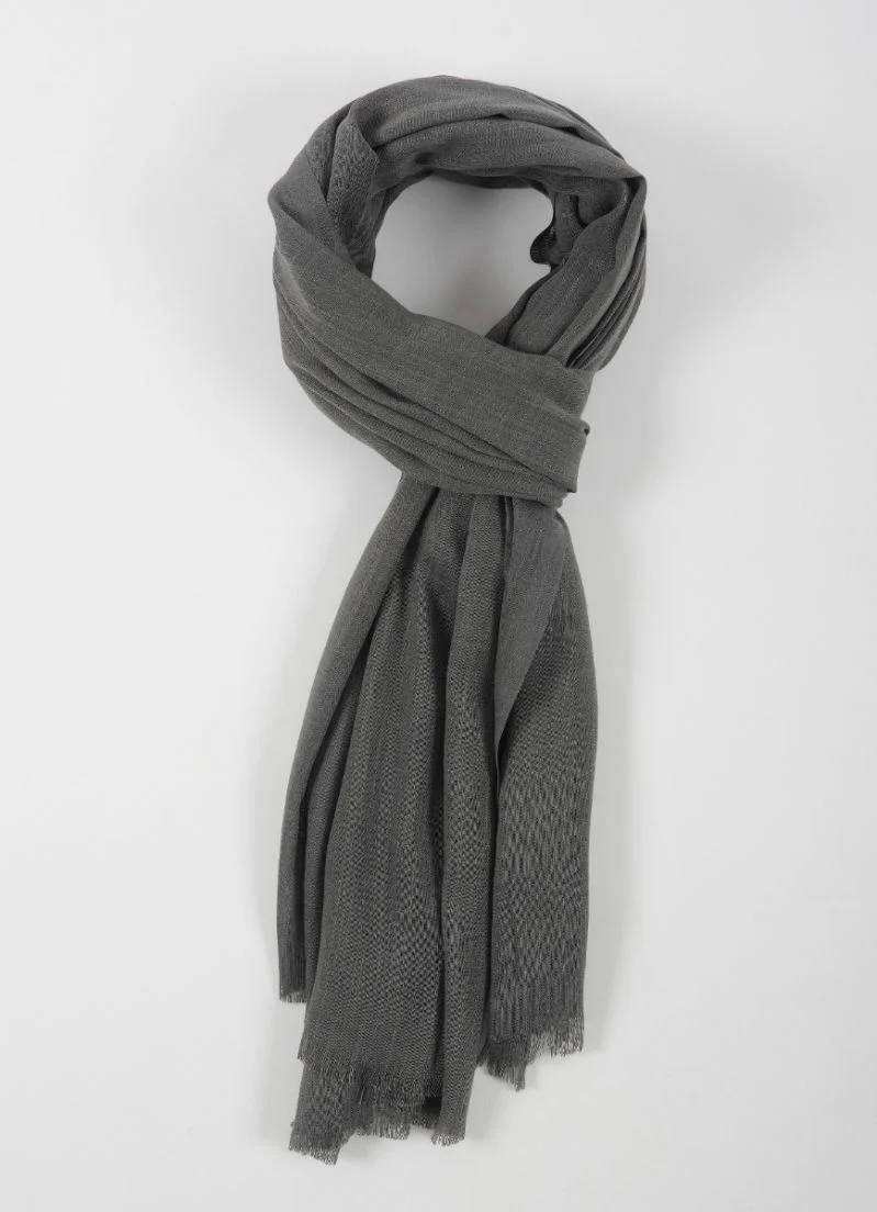 Dark Grey Cotton Soft scarf - Image 2