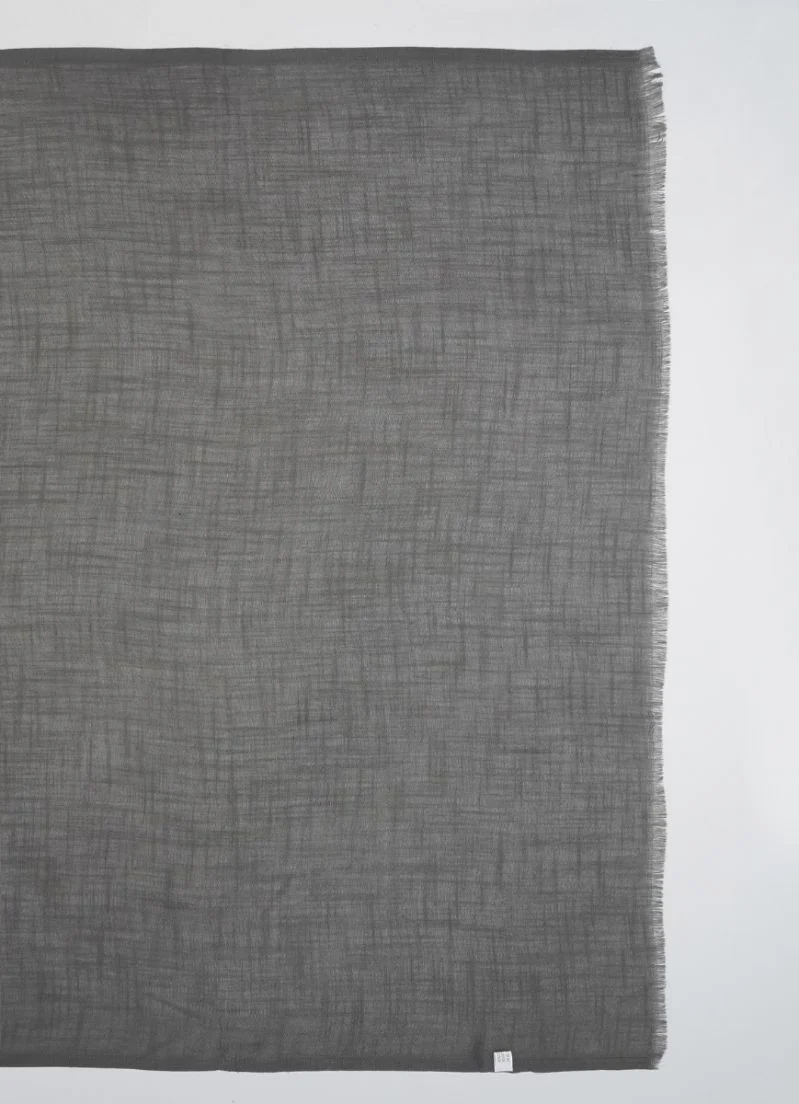 Dark Grey Cotton Soft scarf - Image 4