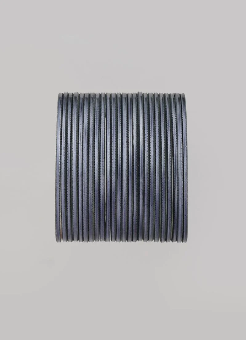 Dark Grey Shiny Bangles â€“ 24 Piece Stackable Set - Image 4