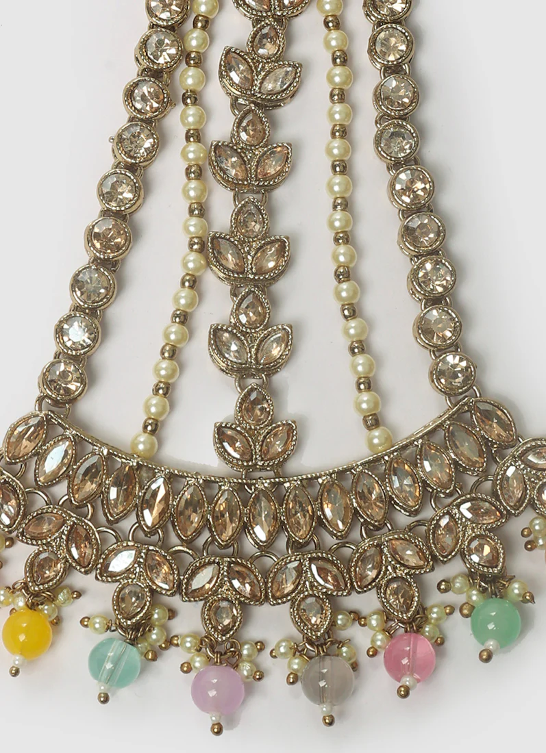 Diamonte Antique Gold Passa with Pastel Beads - Image 3