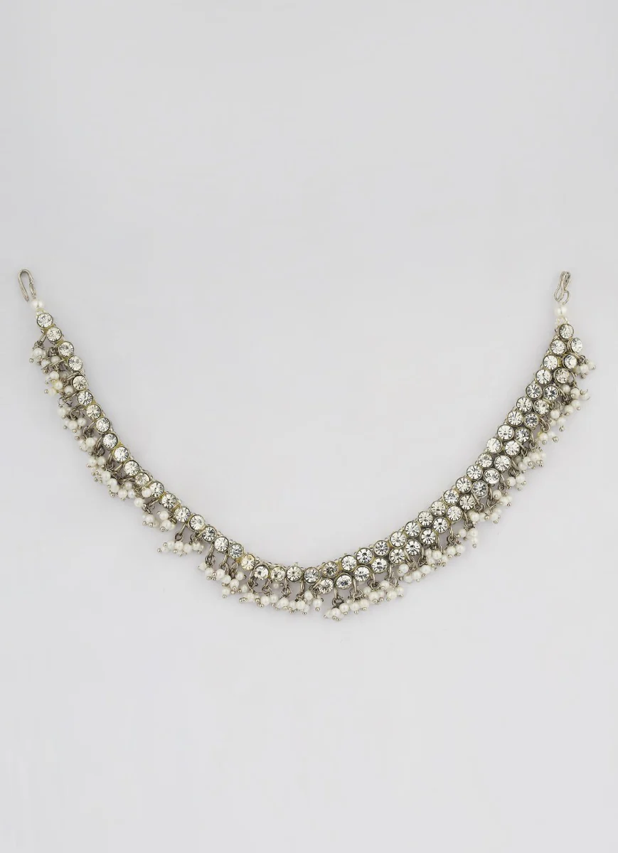 Diamante Side Passa Hairpiece with Mini Pearl Droplets - Image 2