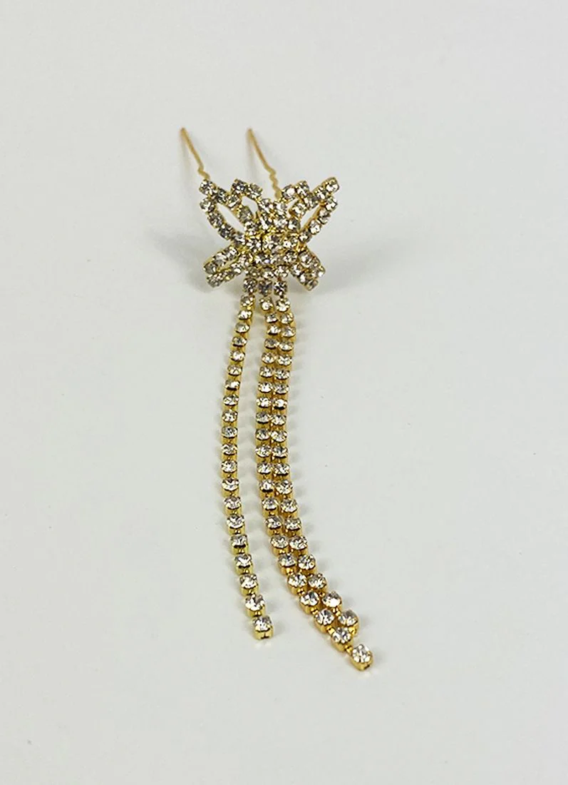Gold Diamonte Bun Pins - Image 2