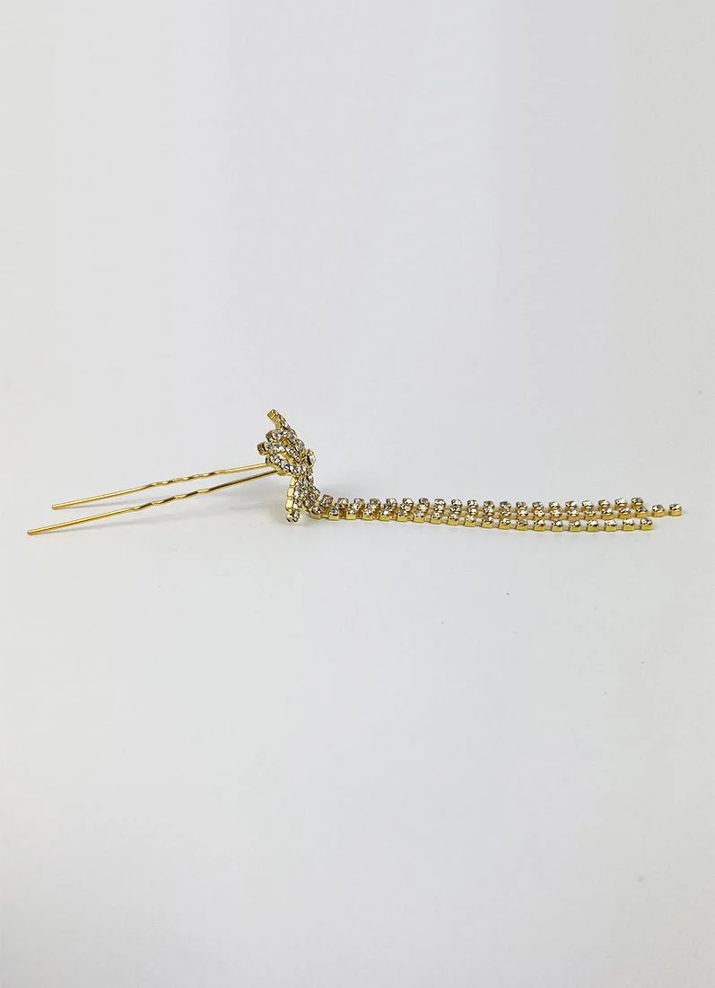 Gold Diamonte Bun Pins - Image 3