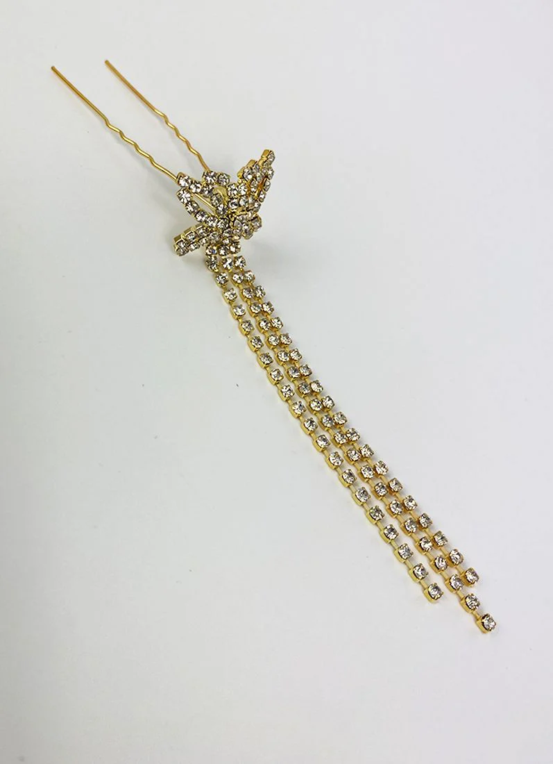 Gold Diamonte Bun Pins - Image 4