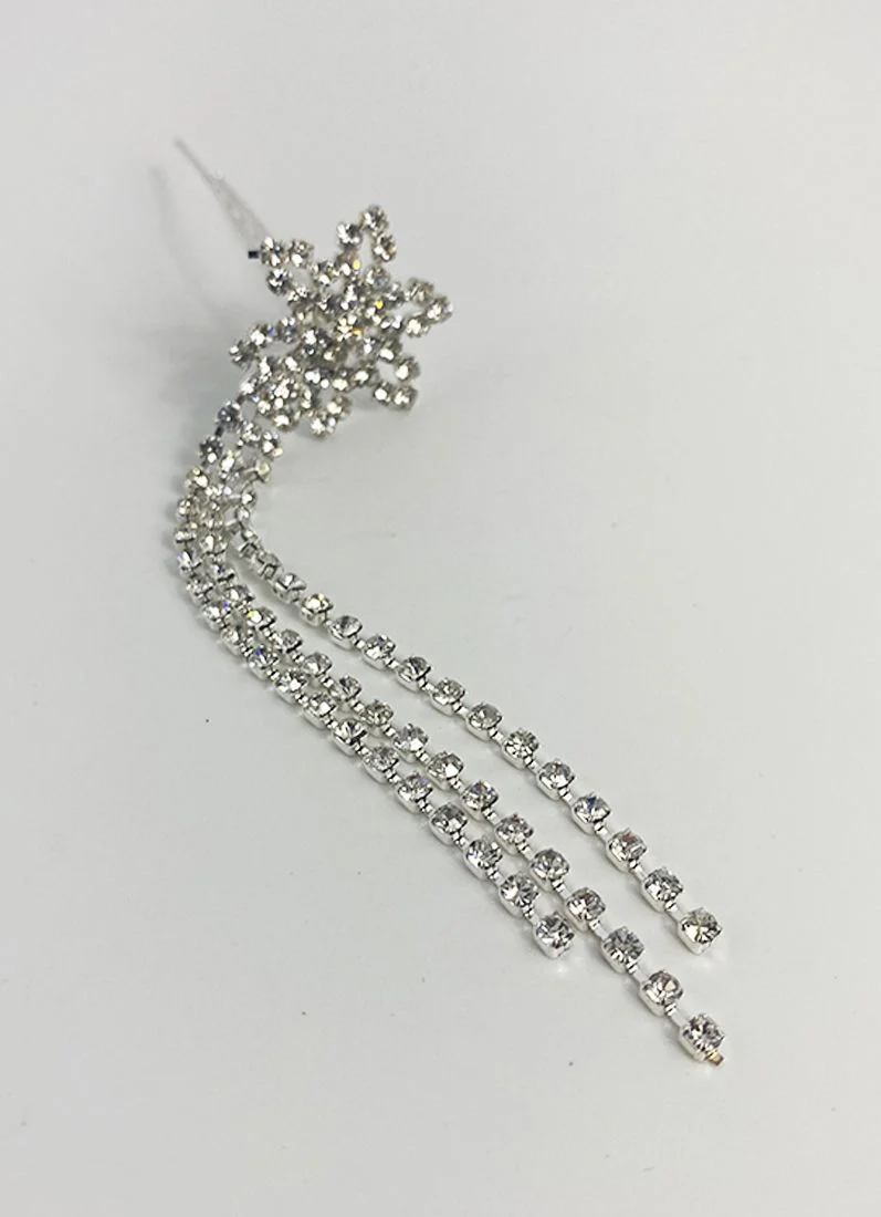 Diamonte Bun Pins Silver - Image 3