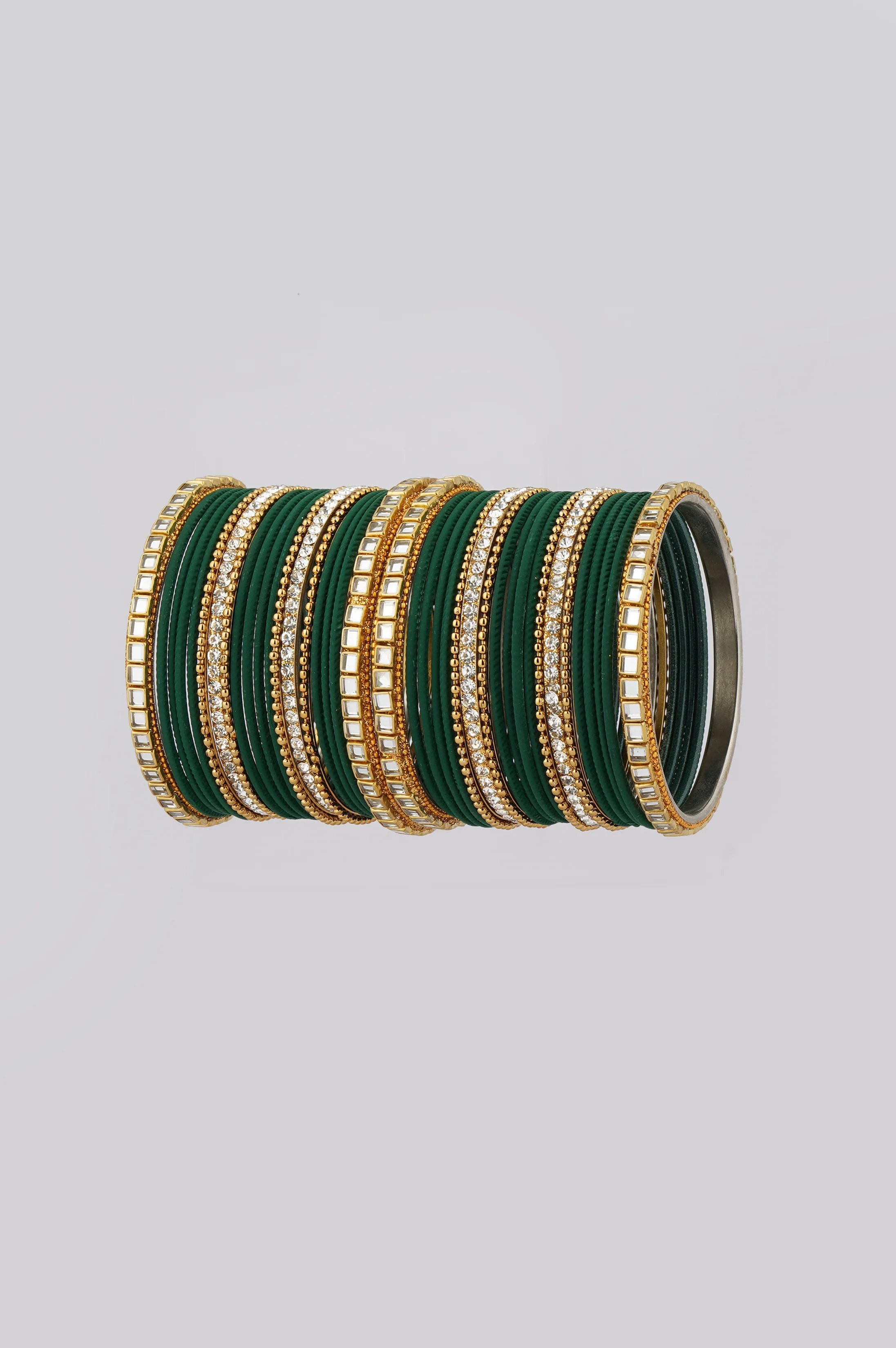 Double Bangle Set In Green - Image 4