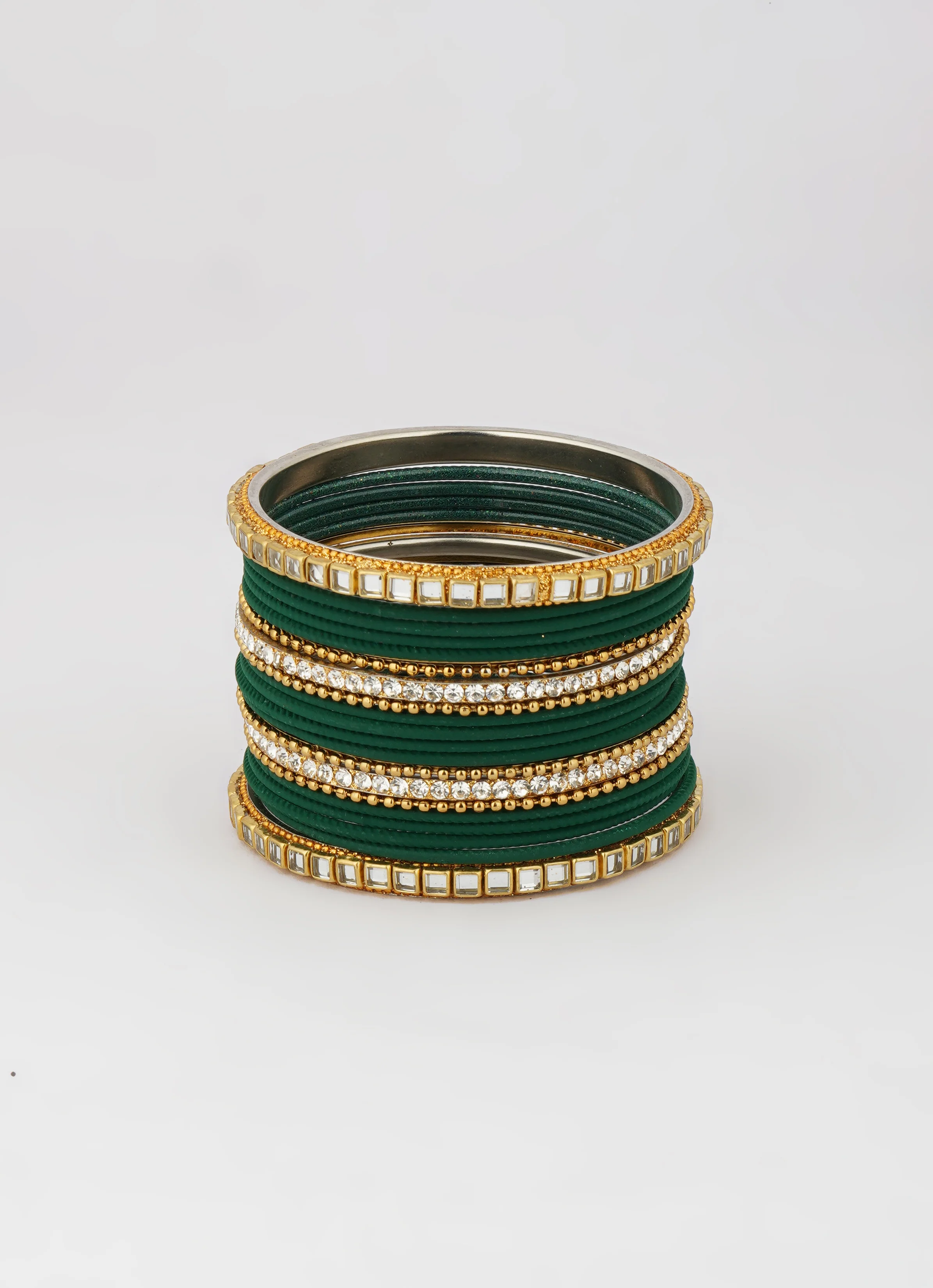 Double Bangle Set In Green - Image 5