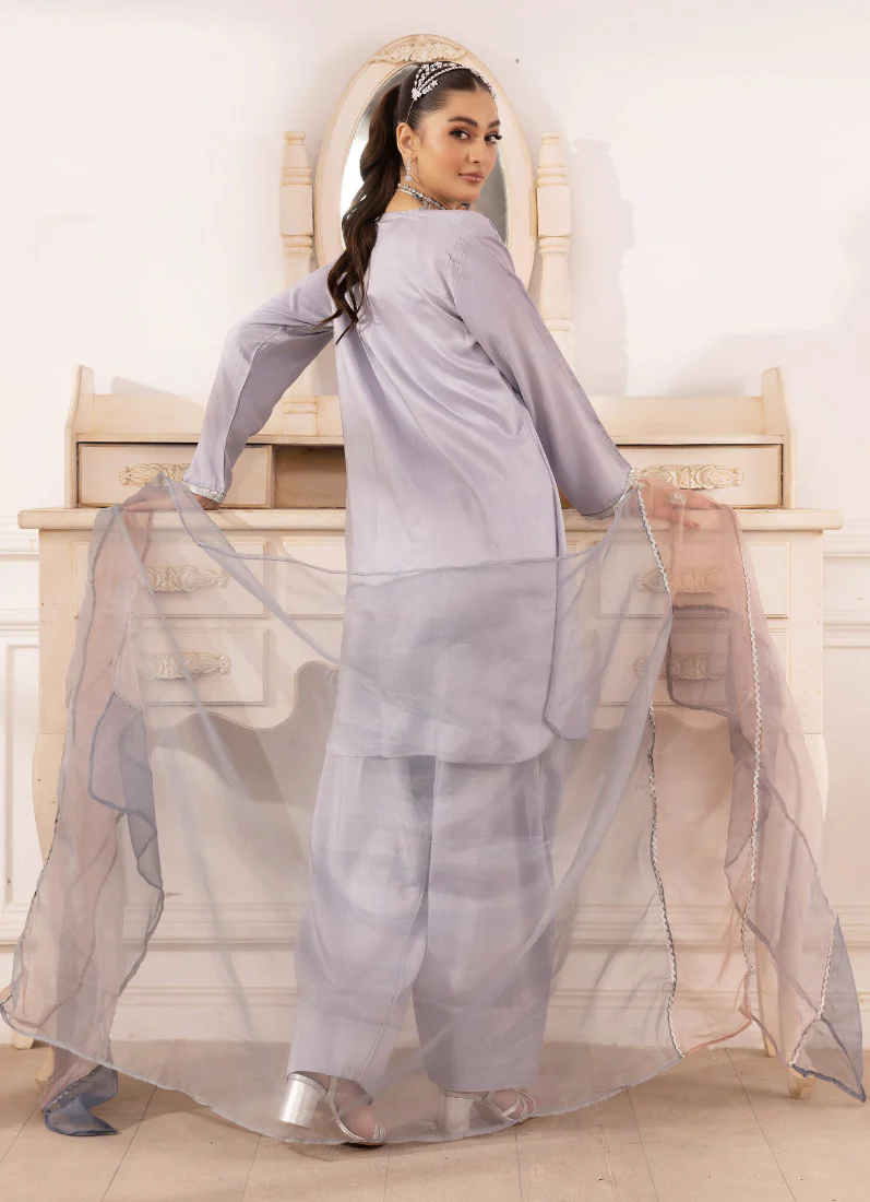 Elegant Grey Viscose Suit Set - Image 4