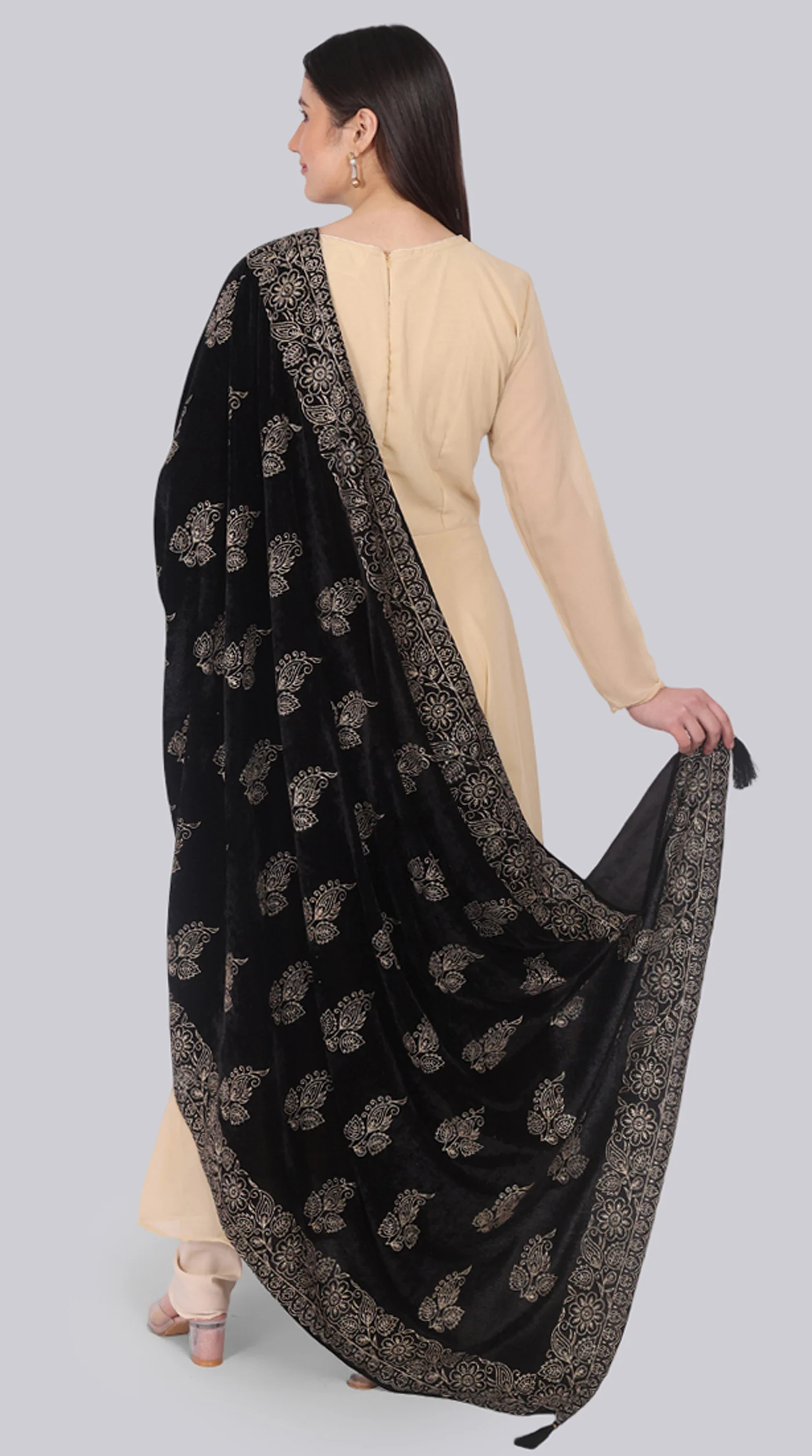 Georgette Beige Bias-Cut Suit Set - Image 5