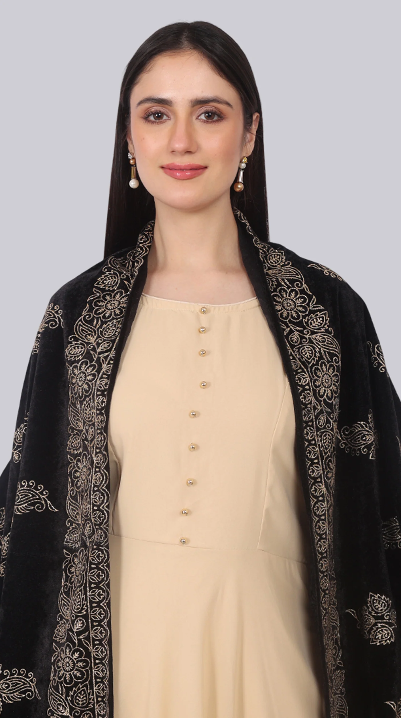Georgette Beige Bias-Cut Suit Set - Image 6