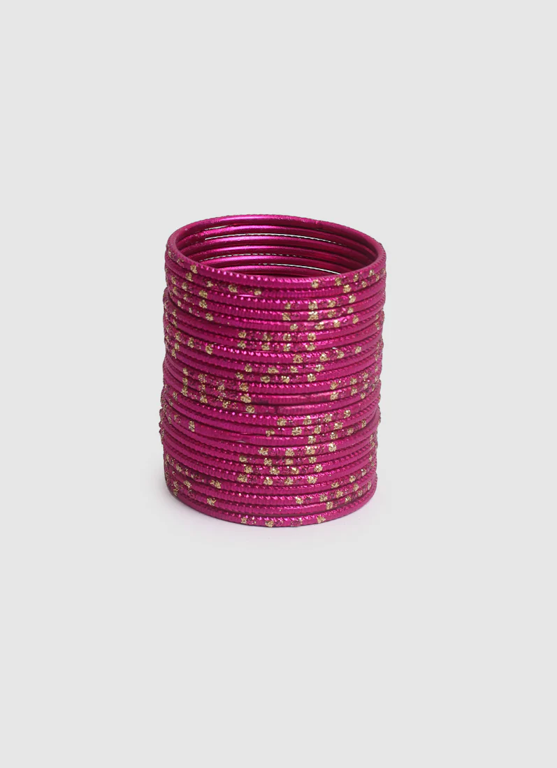 Girls Rani Pink Dot Bangles - Image 3