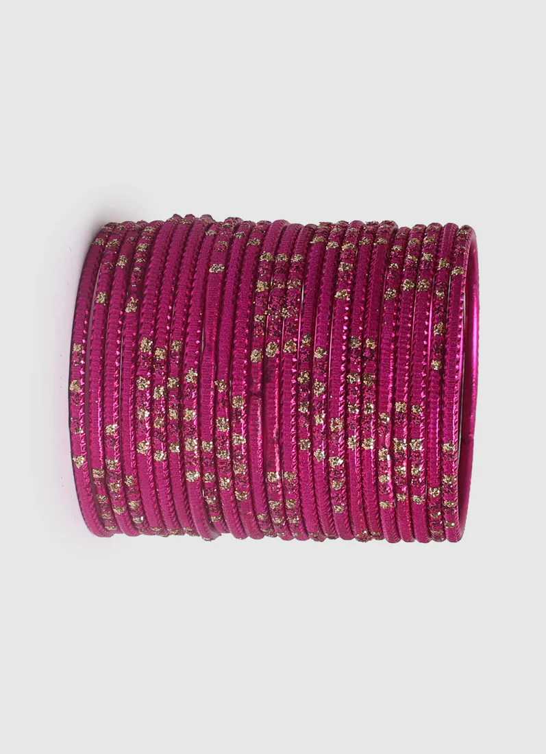 Girls Rani Pink Dot Bangles - Image 4