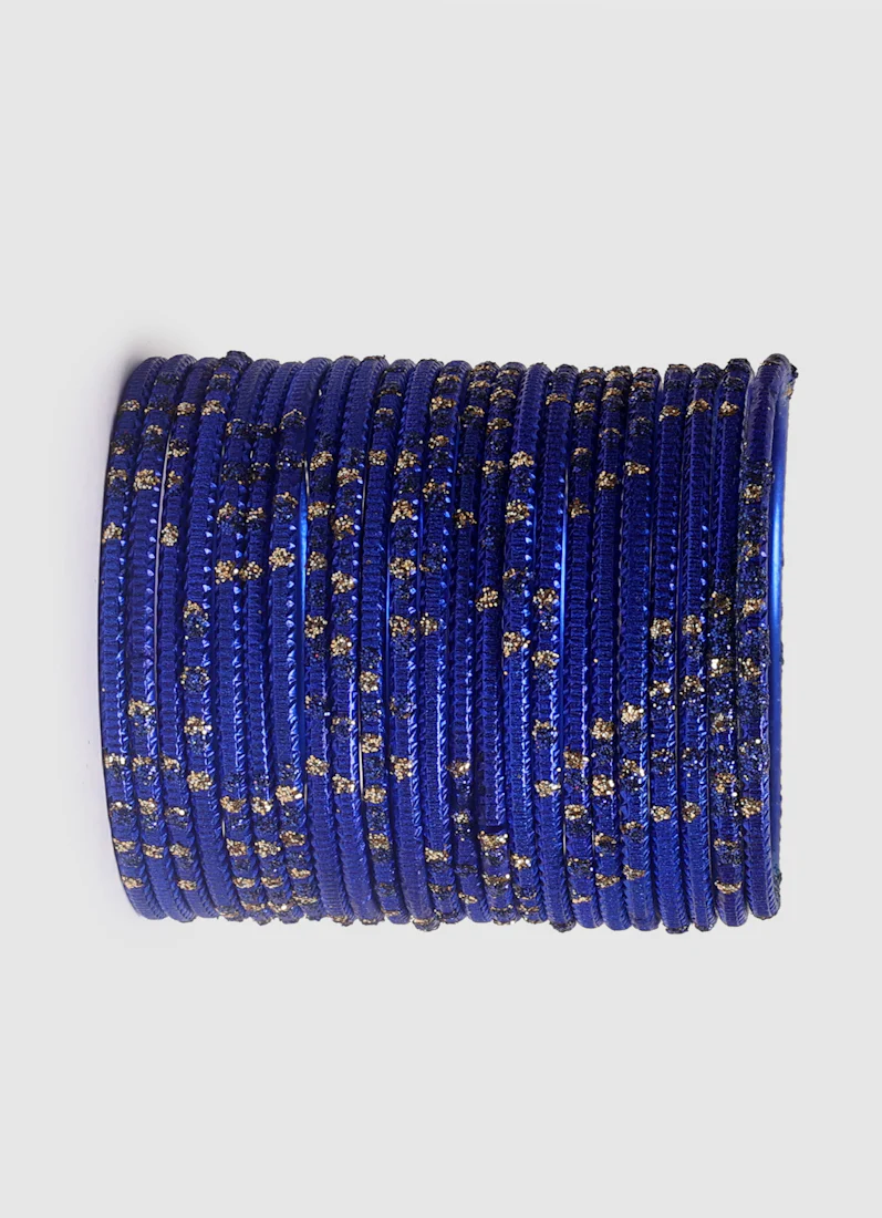 Girls Royal Blue Dot Bangles - Image 2