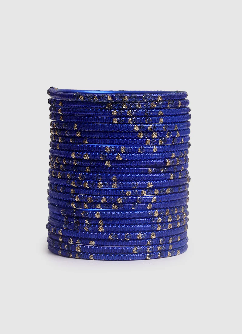 Girls Royal Blue Dot Bangles - Image 3