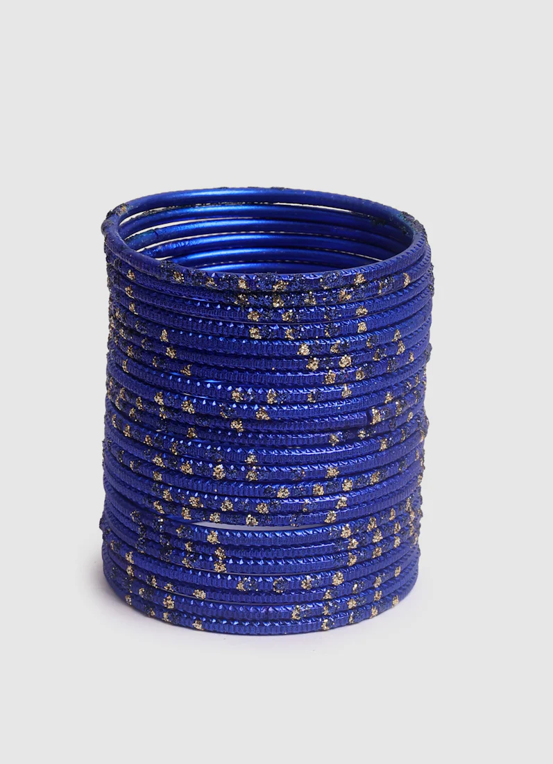 Girls Royal Blue Dot Bangles - Image 4