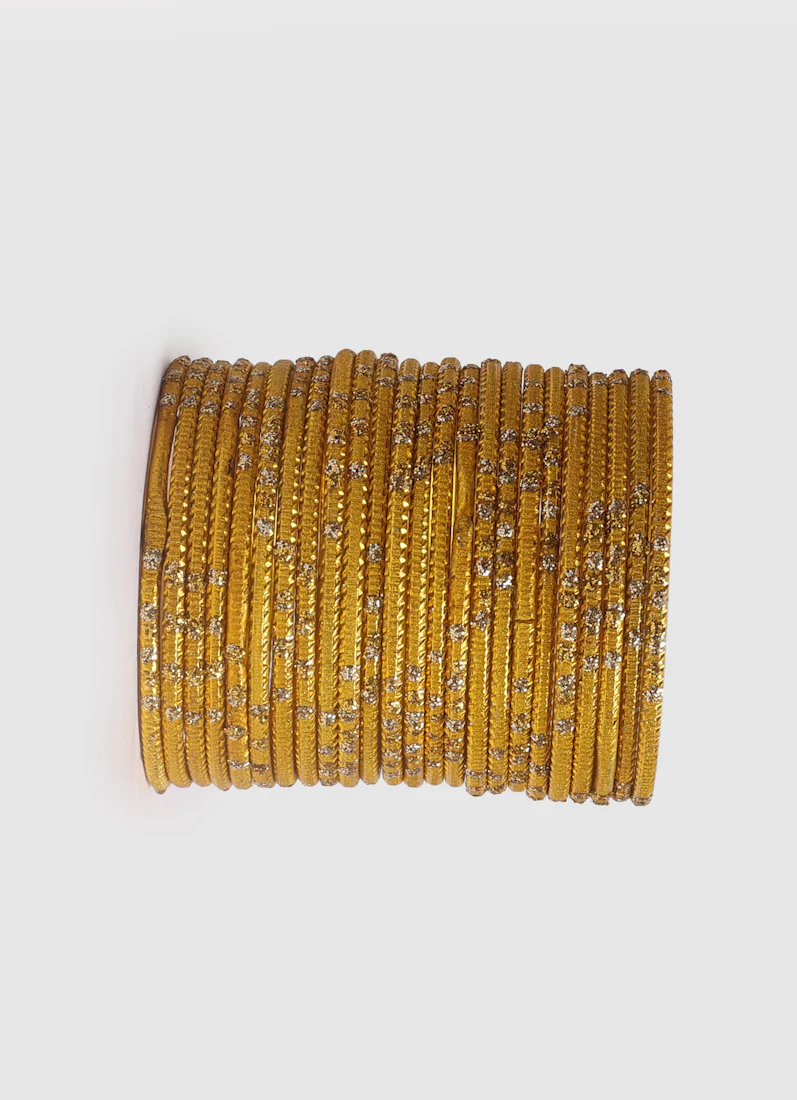Girls Yellow Dot Bangles - Image 2
