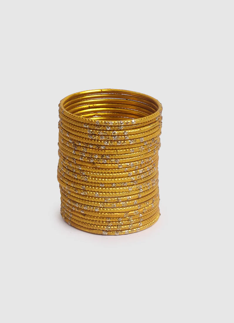 Girls Yellow Dot Bangles - Image 3