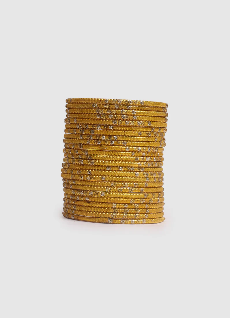 Girls Yellow Dot Bangles - Image 4