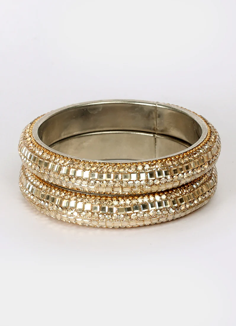 Gold Colour Kara Set with Diamante Work - Image 2