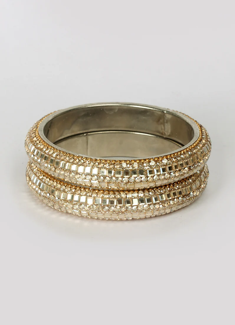 Gold Colour Kara Set with Diamante Work - Image 3