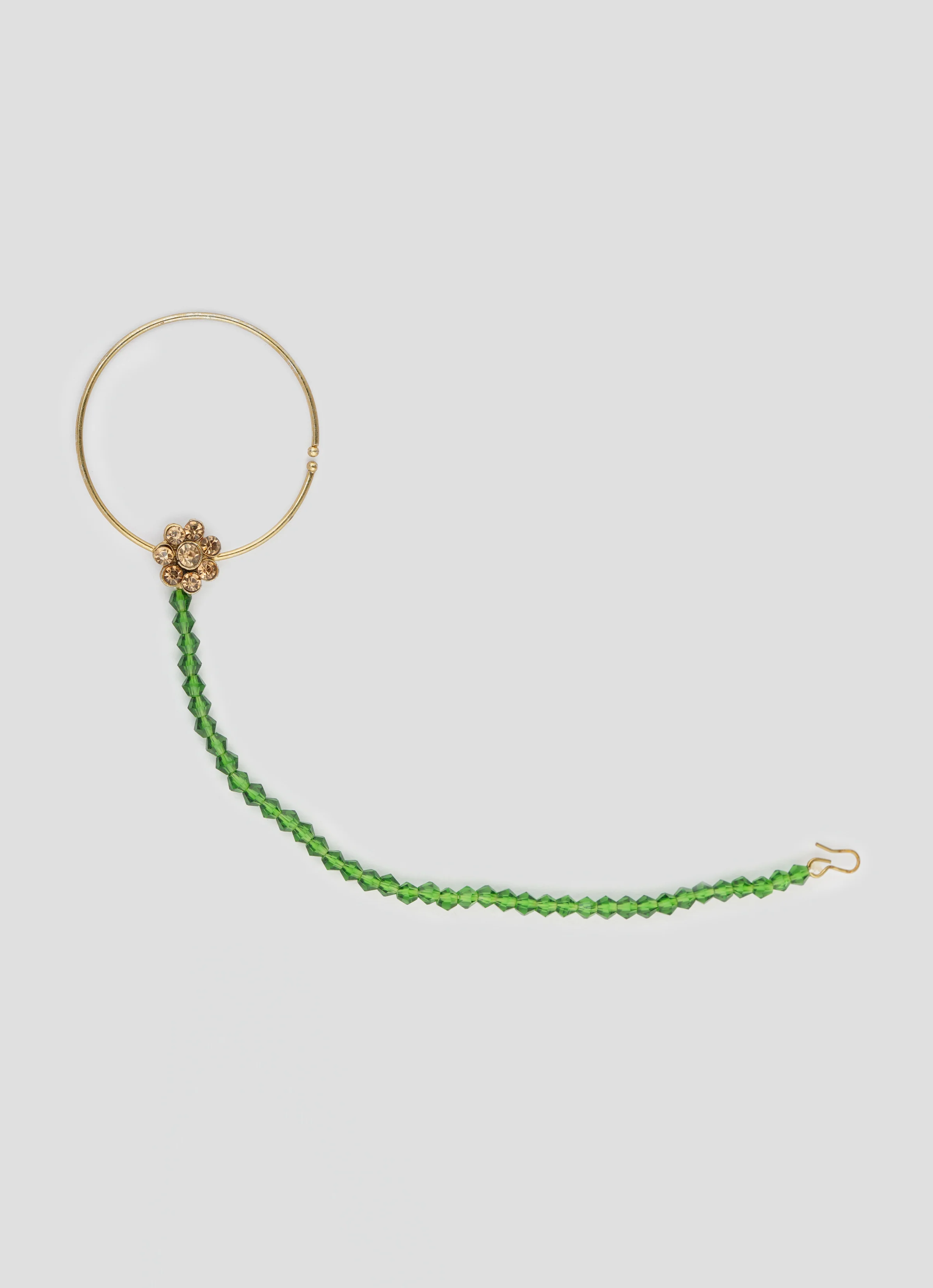 Gold Diamante Bridal Jewelry Set with Dark Green Crystal Beads - Complete Wedding Set - Image 5