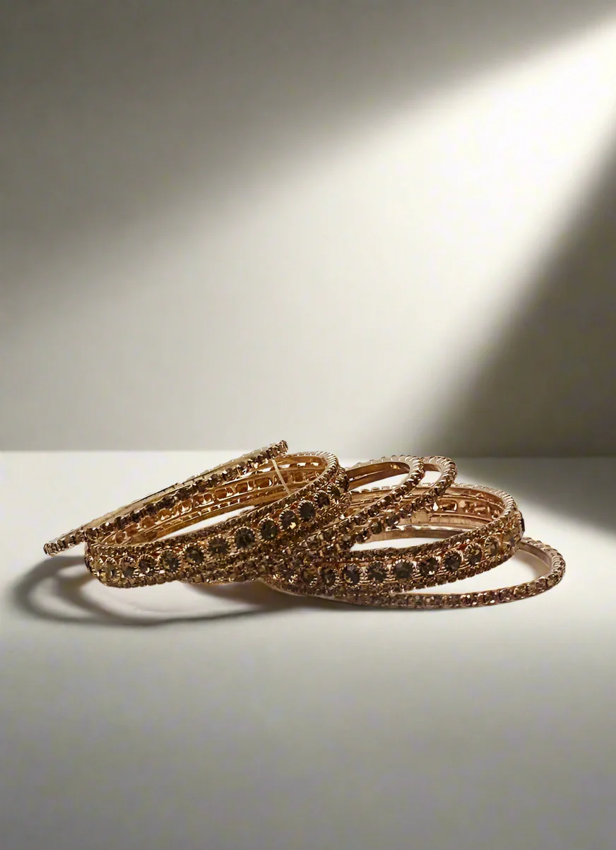 Gold Diamonte Sparkle Bangles - Image 2