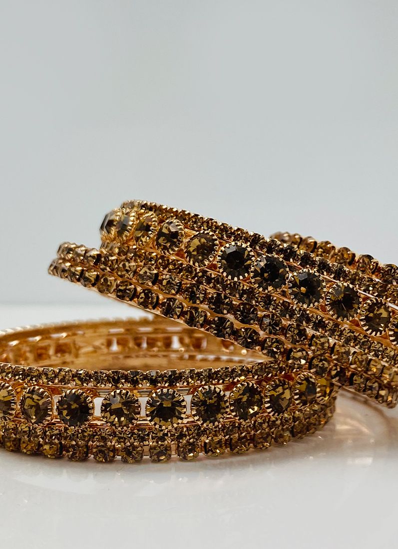 Gold Diamonte Sparkle Bangles - Image 3