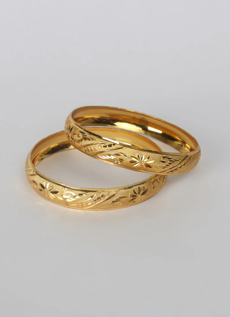 Pair of Gold Kara Bangles – Traditional Gold Bangle Design for Women - Image 3