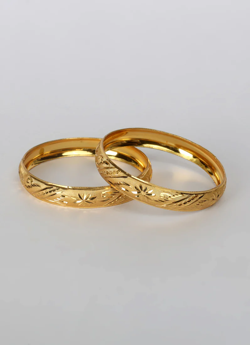 Pair of Gold Kara Bangles – Traditional Gold Bangle Design for Women - Image 4