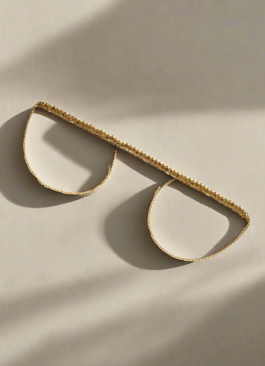 Gold Pearl & Diamonte Embellished Waist Bel - Image 2