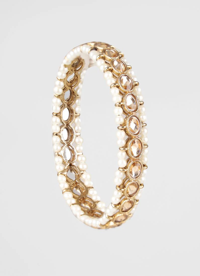 Gold Diamonte & Pearl Kara Set - Image 3