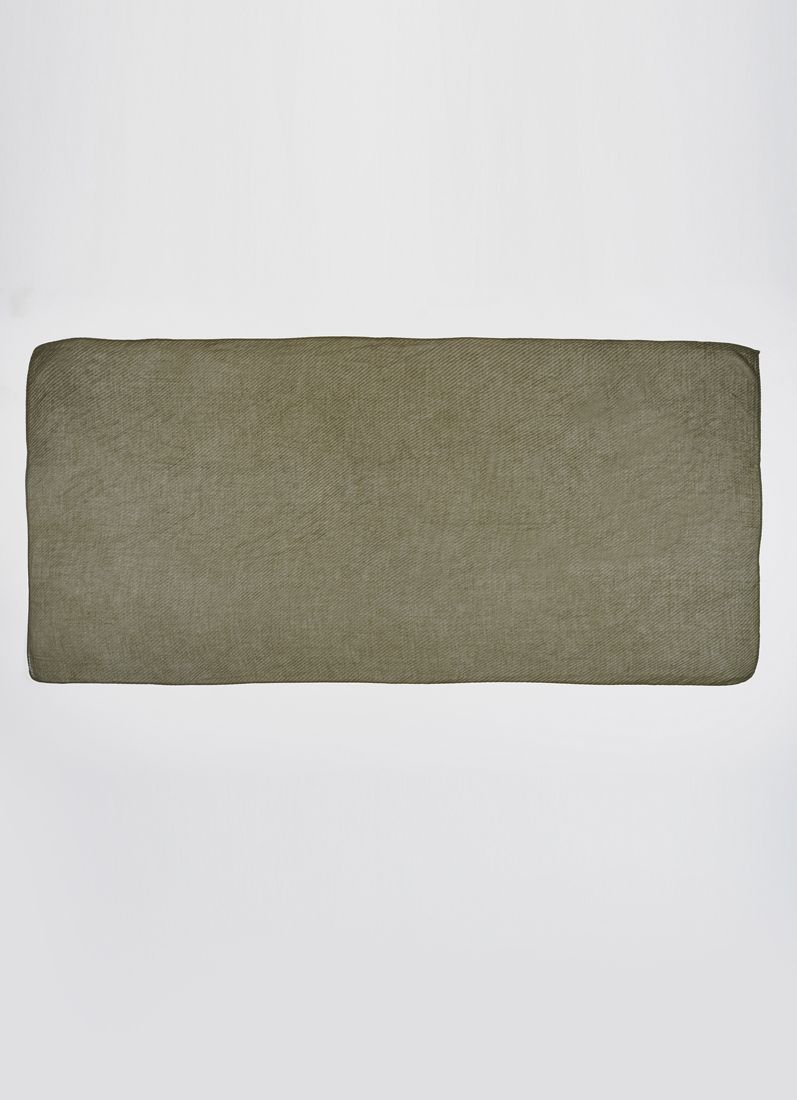 Green Cotton Crinkled scarf - Image 3