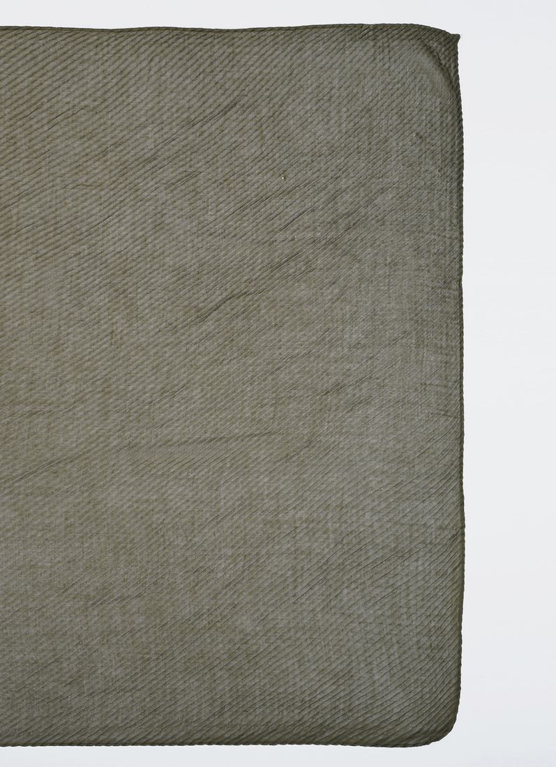 Green Cotton Crinkled scarf - Image 4