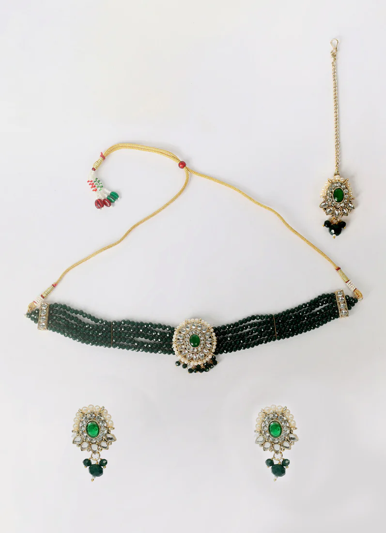 Green Crystal Chocker set - Image 2