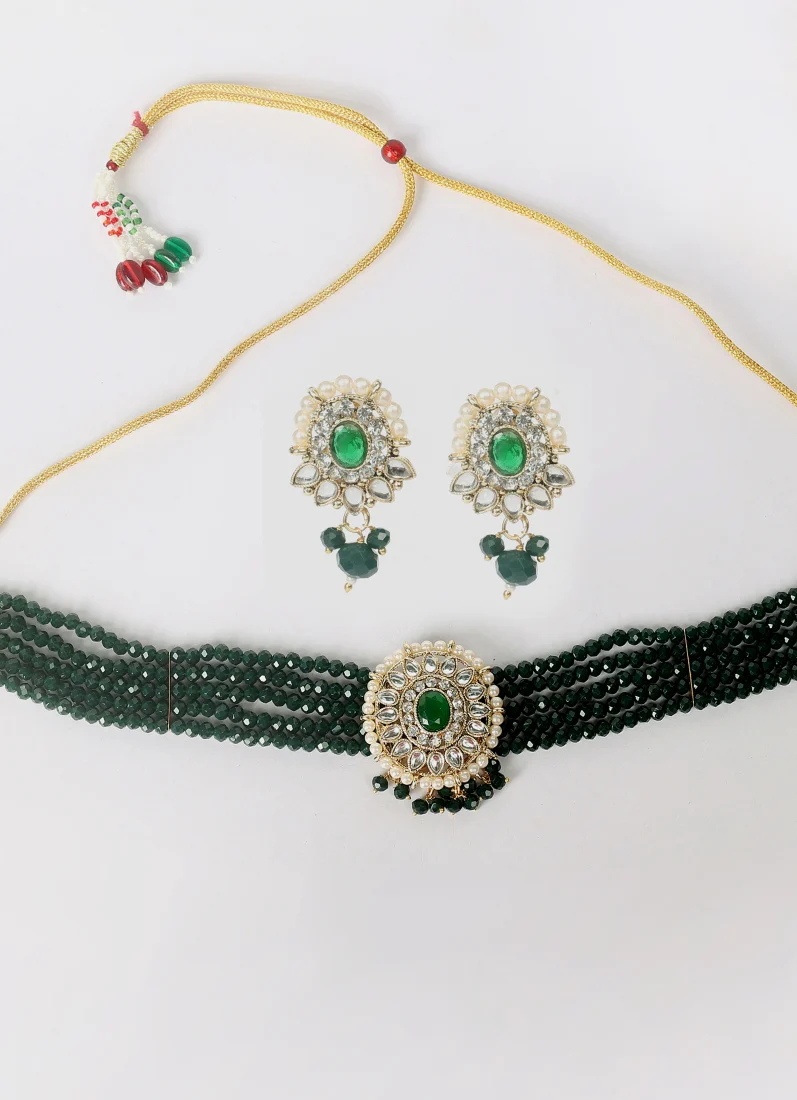 Green Crystal Chocker set - Image 3