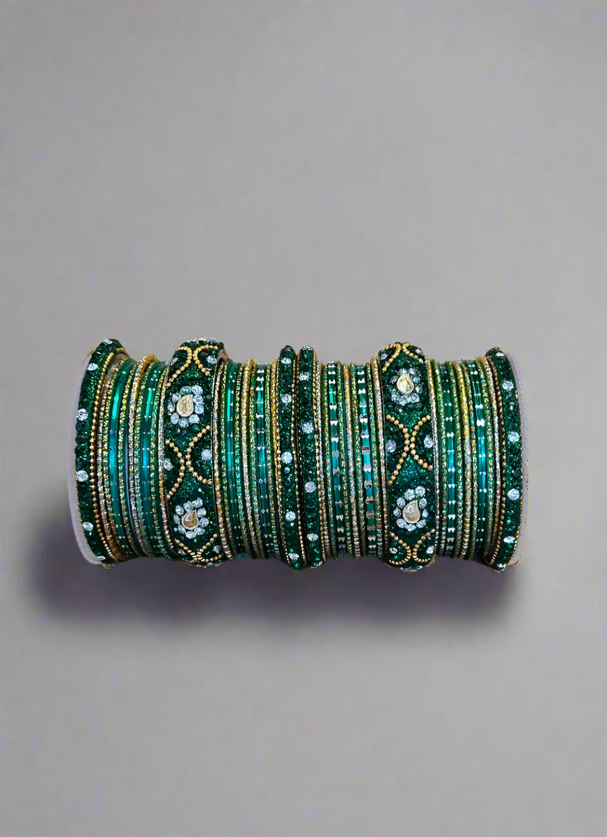 Green Double Bangle Set - Image 2