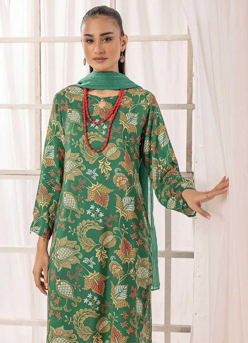 Green Lawn Digital Printed Suit Set - Image 3
