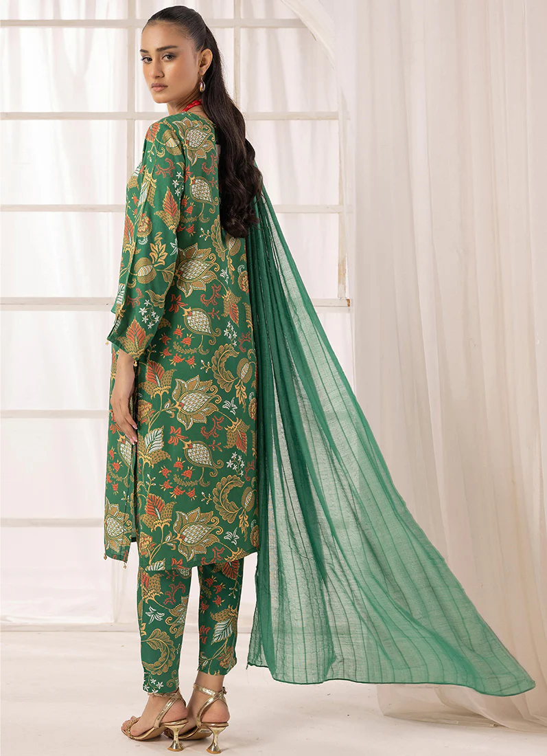 Green Lawn Digital Printed Suit Set - Image 4